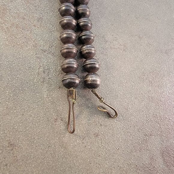 Vintage Navajo 1960's Red Coral Squash Blossom Necklace - Picture 10 of 11